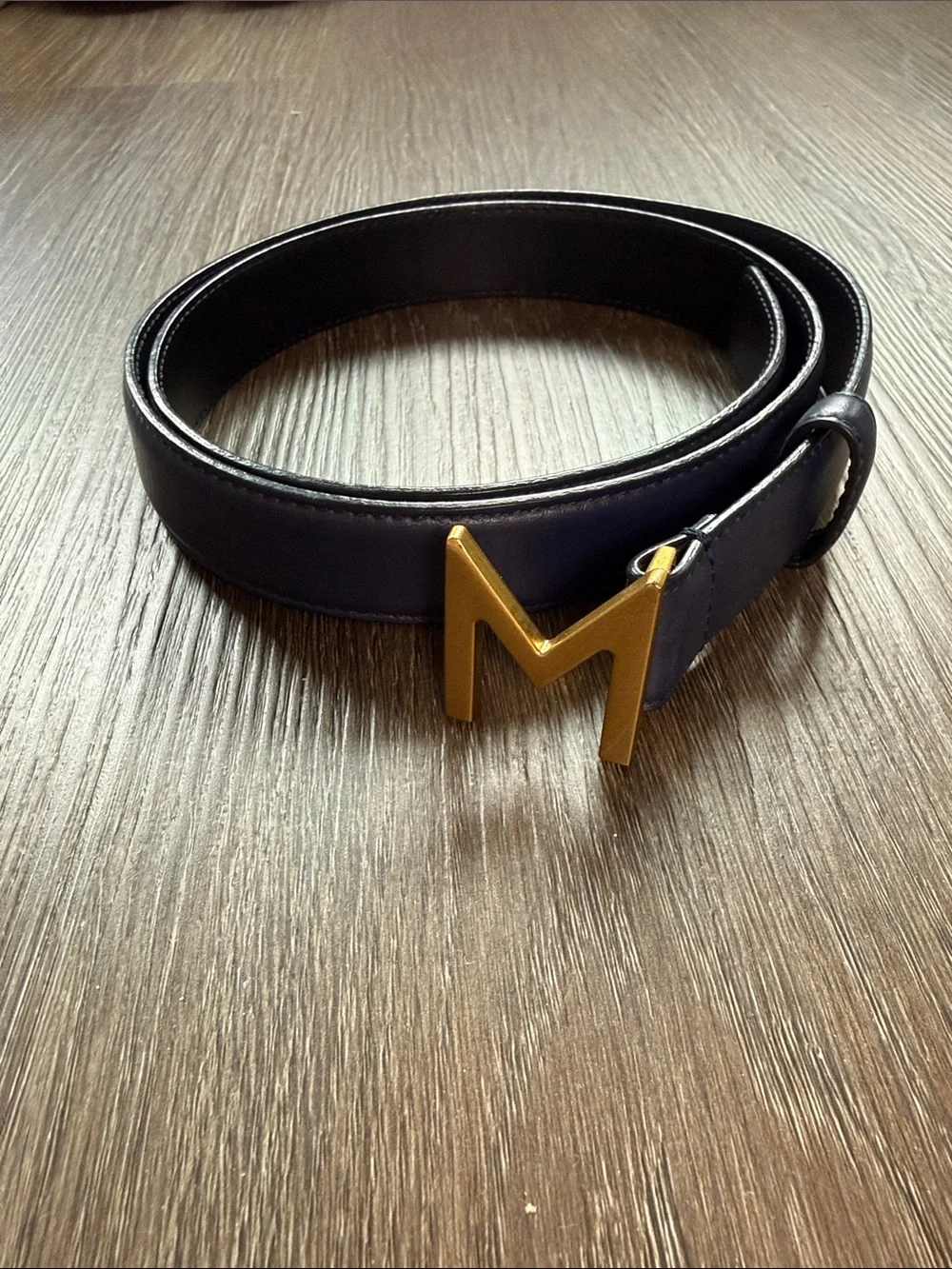 Marella 🇮🇹 M Letter Buckle Leather Belt - Blue